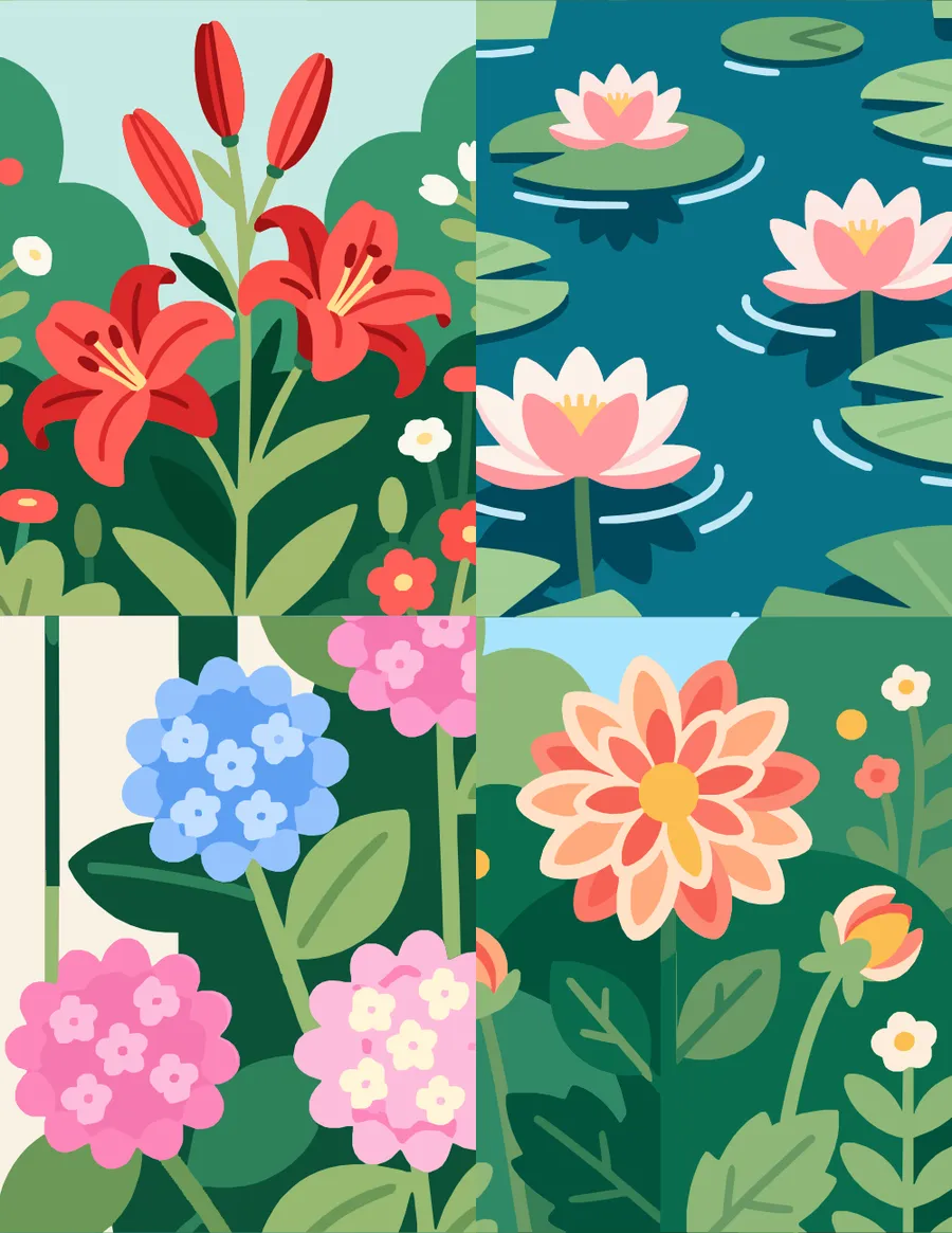 40 Design Bundle: Easy Flowers Color by Number Bundle
