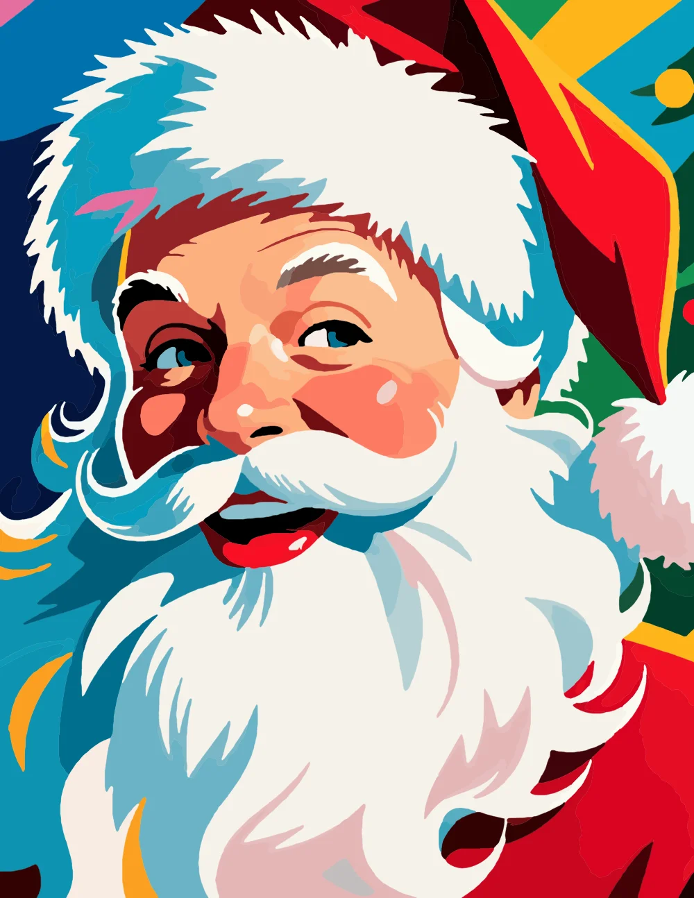 Pop Art Santa Portrait front
