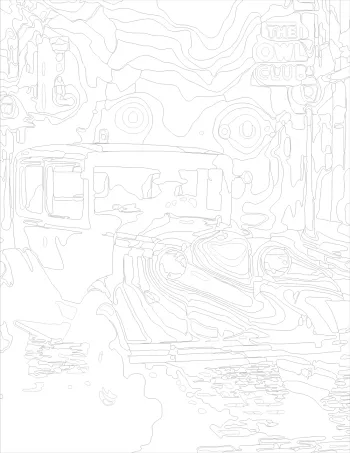 Prohibition-Era Gangster Car outline version