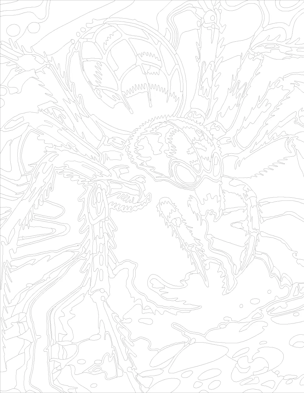Tarantula Spider in Bold Color Outline Version