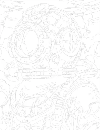 Vintage Deep Sea Diver outline version